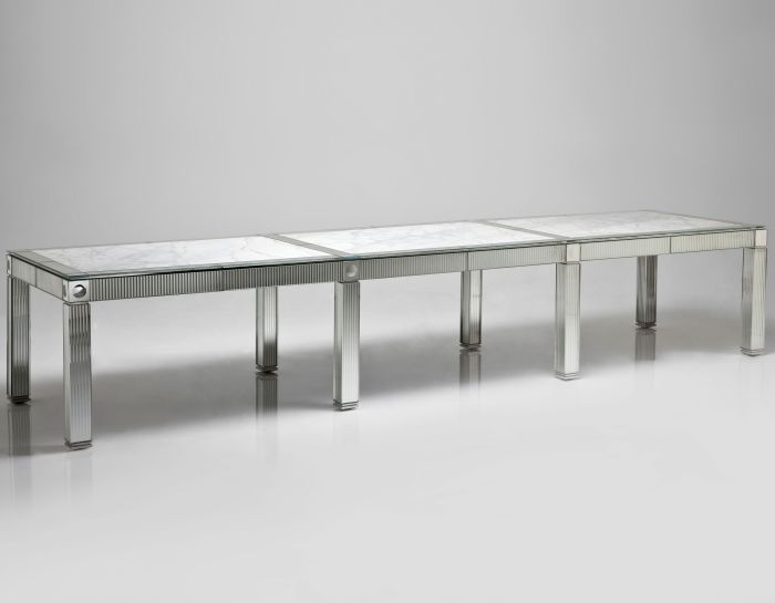 4 Metre Dining Table With Venetian Mirror Inserts