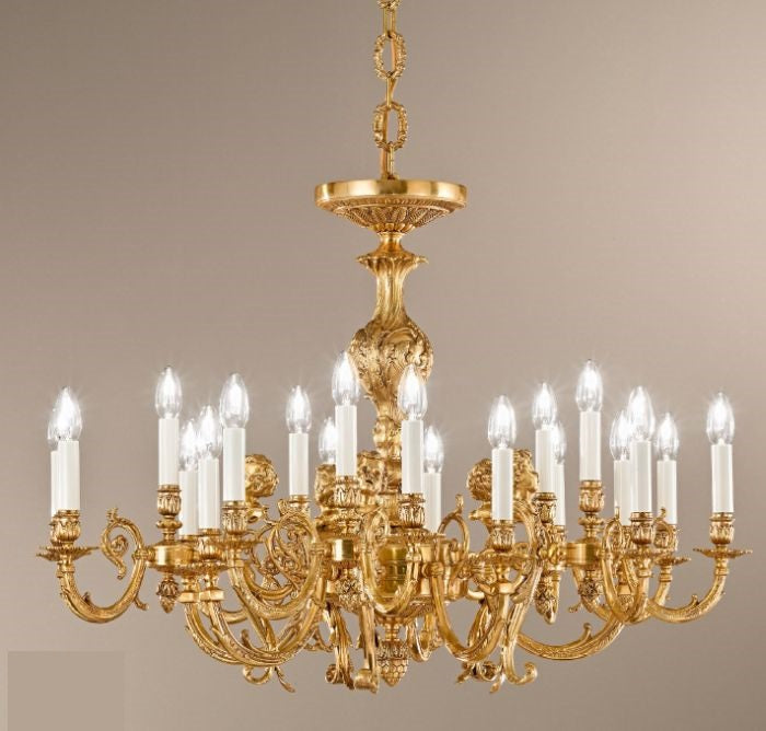 Antique French Gold Finish Chandelier With 20 Lamps