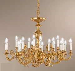 Antique French Gold Finish Chandelier With 20 Lamps