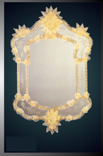 Amber And Pale Gold Venetian Wall Mirror