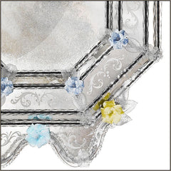 17Th Century Style Venetian Mirror With Custom Colour Flowers