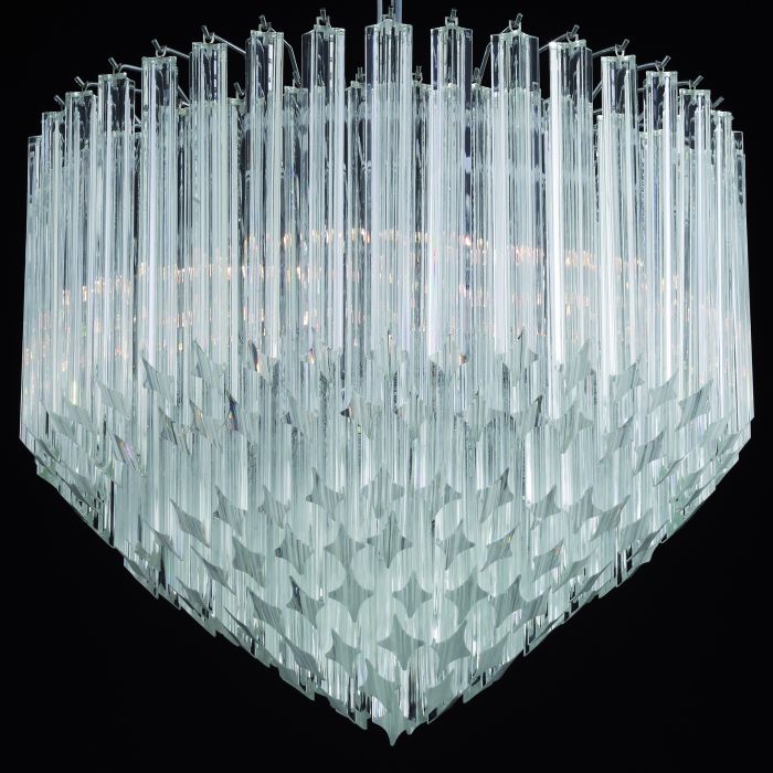 60 Cm Custom Murano Glass Prism Point Chandelier
