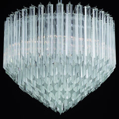 60 Cm Custom Murano Glass Prism Point Chandelier