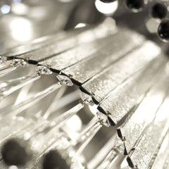 215 Cm Grey Glass & Premium Crystal Stairwell Chandelier