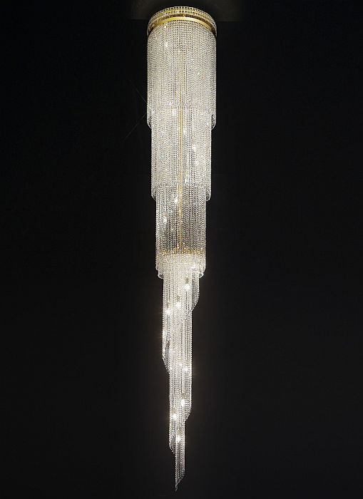 3 Metre Italian Lead Crystal Cascading Staircase Chandelier
