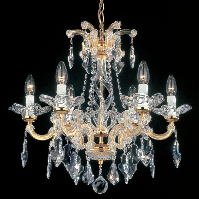 6 Light Austrian Scholer Crystal Maria Theresa Chandelier