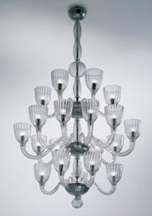 20 Light Martinengo Art Murano Glass Deco Chandelier From Venini
