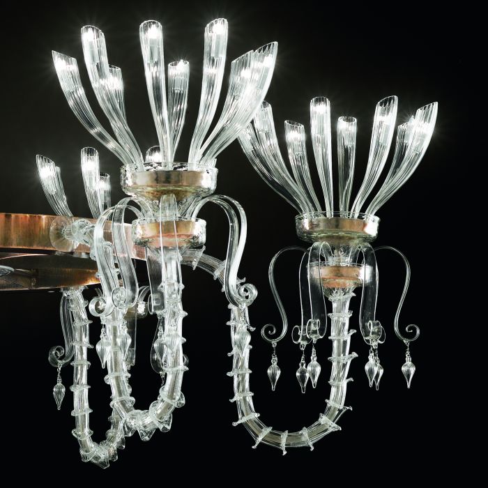 2 Metre Modern Rezzonico Style Venetian Glass Chandelier