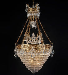 10 Light French Gold Bespoke Chandelier With Crystals