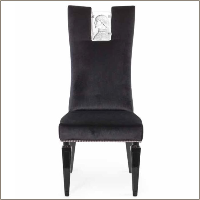 Aubergine Velvet  High-Backed Dining Chair