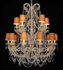 15 Light Chandelier With Amber Shades