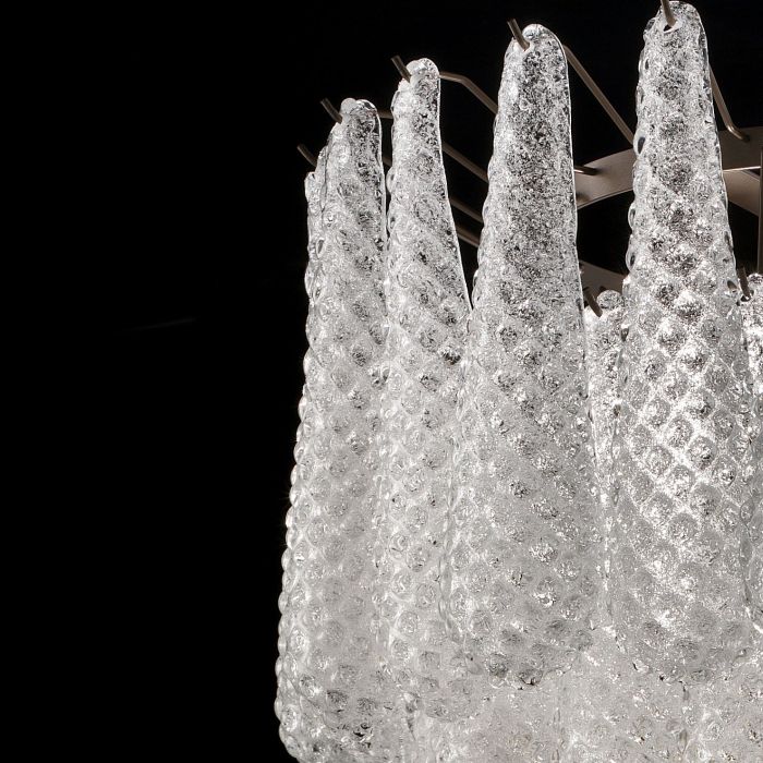 70's Style Custom Murano Graniglia Glass Chandelier