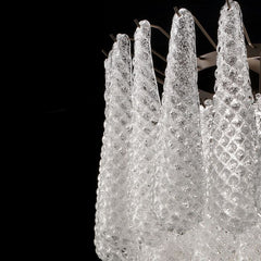 70's Style Custom Murano Graniglia Glass Chandelier