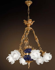 6 Light 24 Carat Gold Chandelier