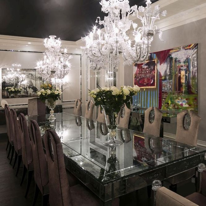18th Century-Style Venetian Mirrored Dining Table