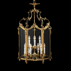 9 Light French Gold Lantern