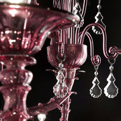 24 Light Amethyst Murano Glass Rezzonico-Style Chandelier