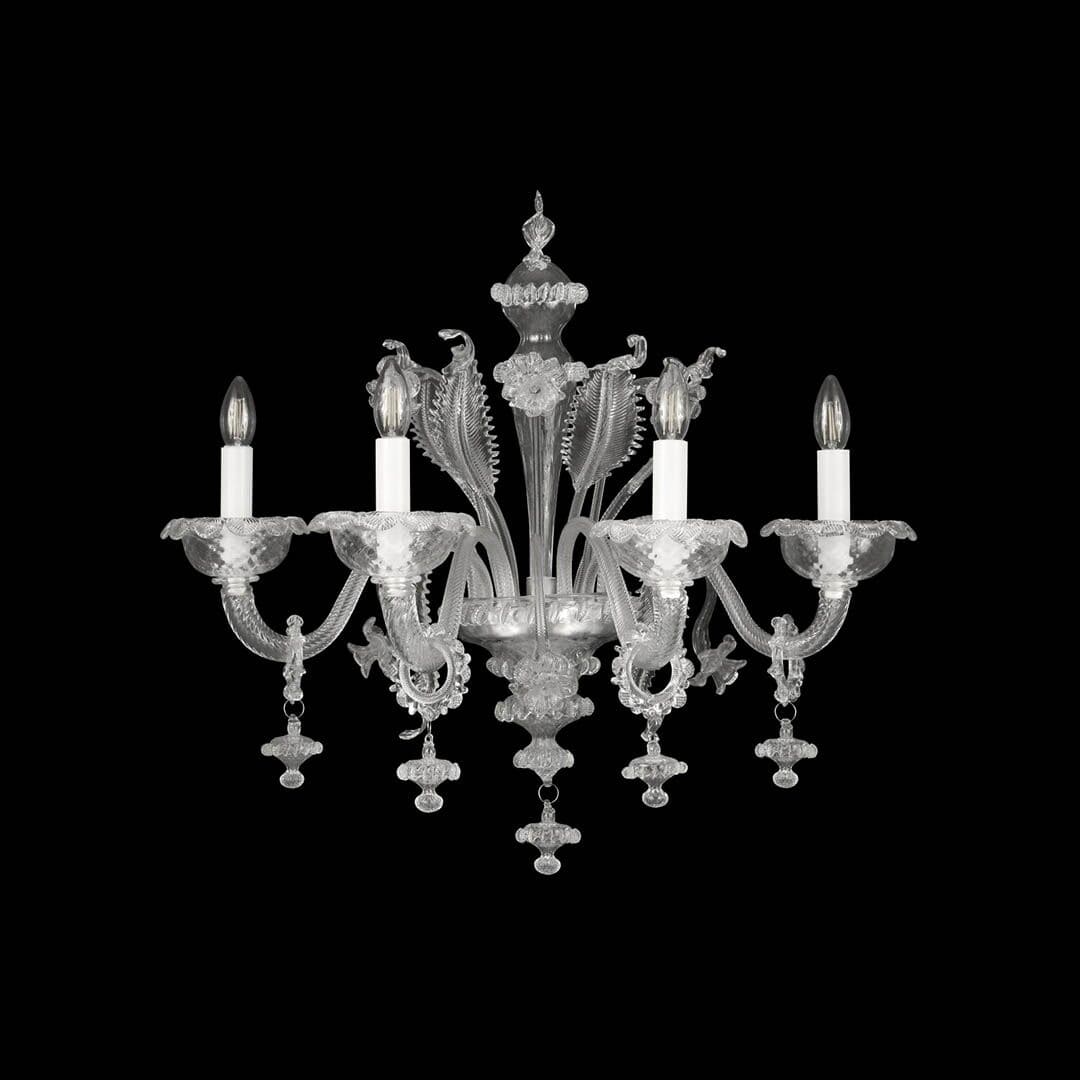 4 Light  Sconce | Clear Murano Glass