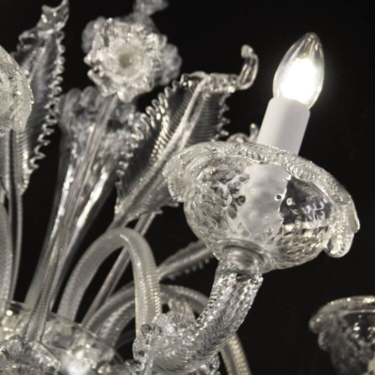 4 Light  Sconce | Clear Murano Glass