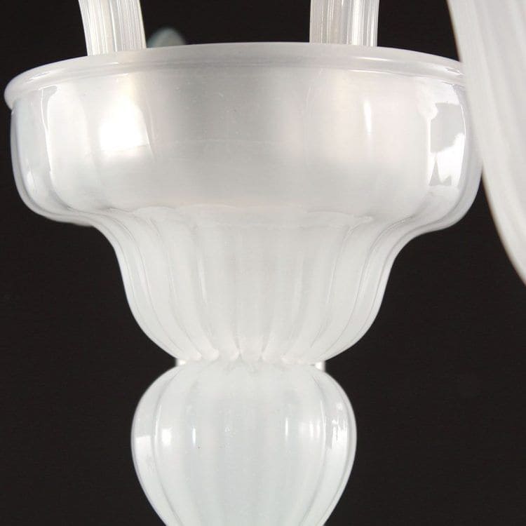 3 Light Wall Sconce in Silk White Murano Glass