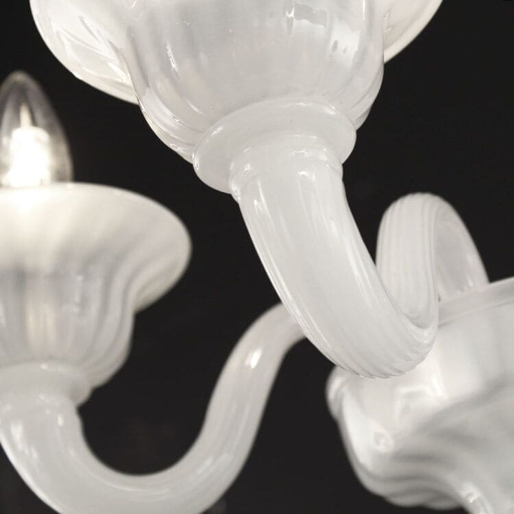 3 Light Wall Sconce in Silk White Murano Glass