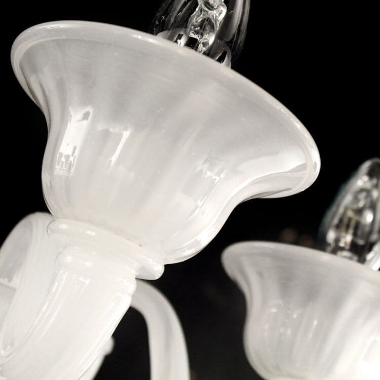 3 Light Wall Sconce in Silk White Murano Glass
