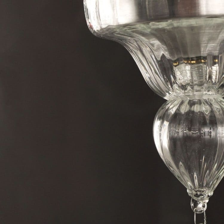 1 Light Murano Clear Glass Wall Sconce