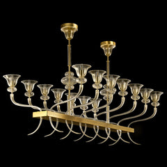 120cm Murano glass gold pendant chandelier 14+7 lights