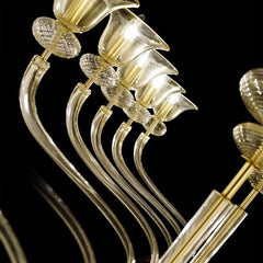 120cm Murano glass gold pendant chandelier 14+7 lights