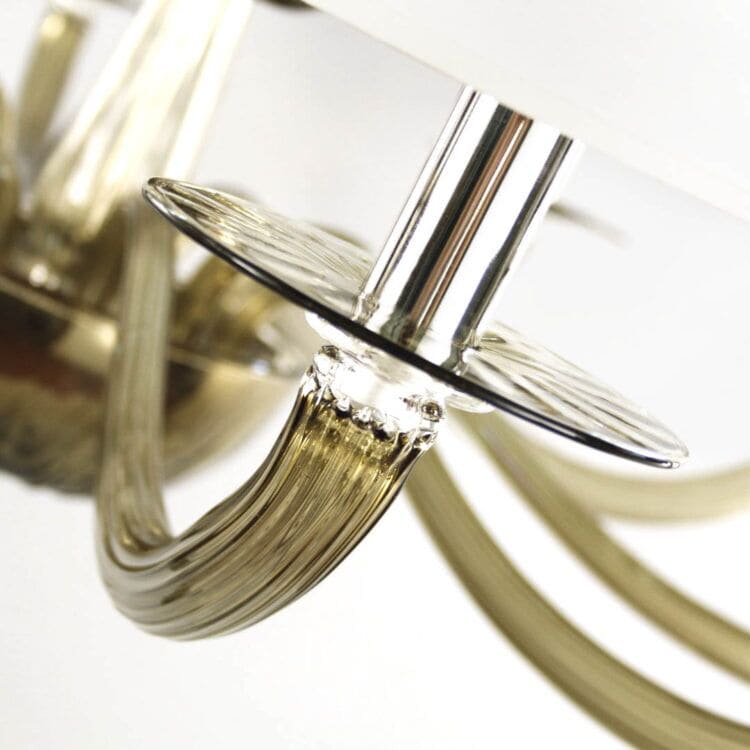 15 Light Transparent Mocha Art Glass Chandelier