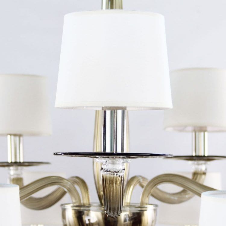 15 Light Transparent Mocha Art Glass Chandelier