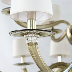 15 Light Transparent Mocha Art Glass Chandelier