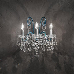 3 Light Wall light with crystal droplets