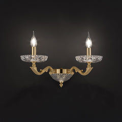 2-Light Crystal Wall Light – Cut crystal bobeche and bowl