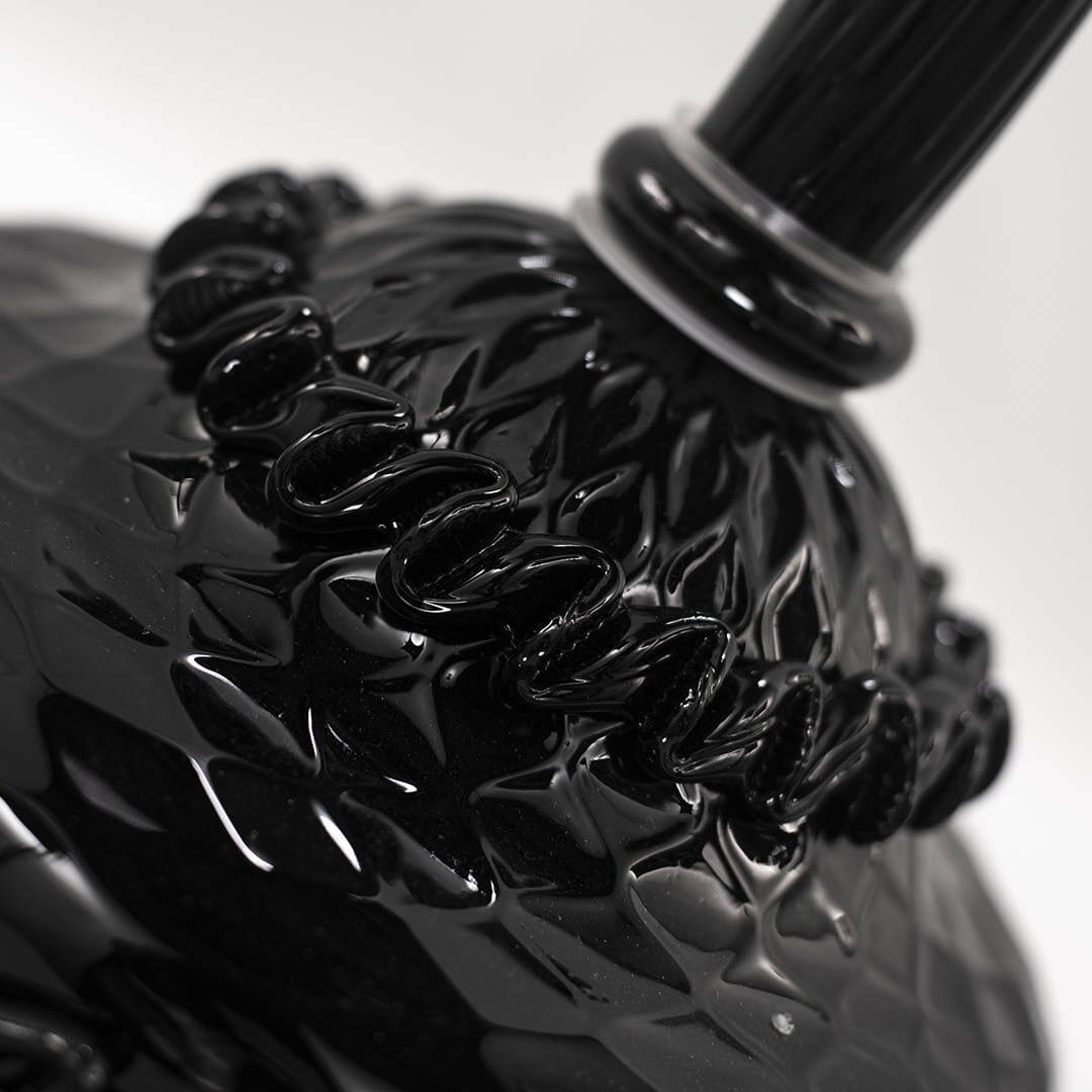 5 Light Venetian Black Glass Flambeau Lamp