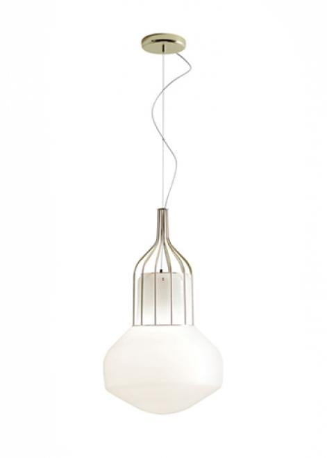 Aerostat F27 White Glass Pendant From Fabbian