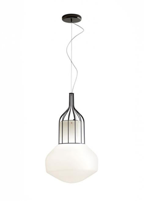 Aerostat F27 White Glass Pendant From Fabbian