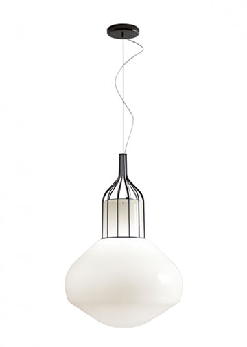 Aerostat F27 White Glass Pendant From Fabbian