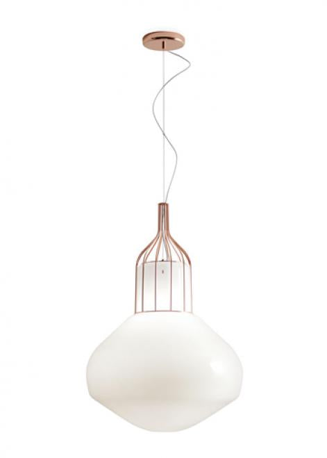 Aerostat F27 White Glass Pendant From Fabbian