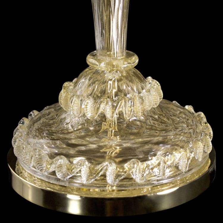 5 Light Flambeau Murano Lamp with Gold Leaf Finish