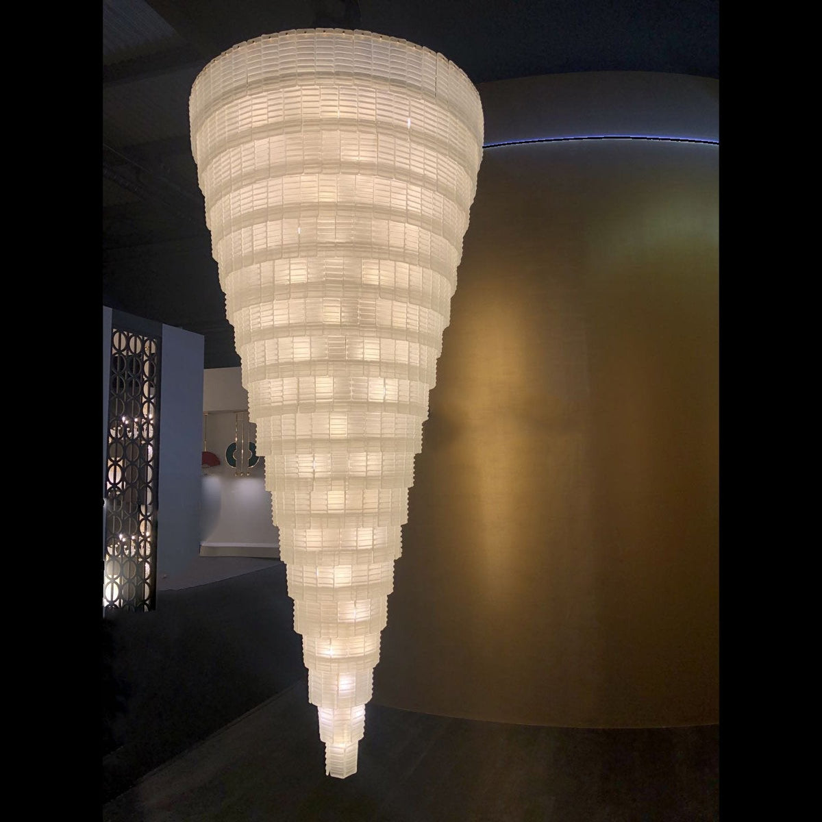 85-Light Satin Murano Glass stairwell chandelier