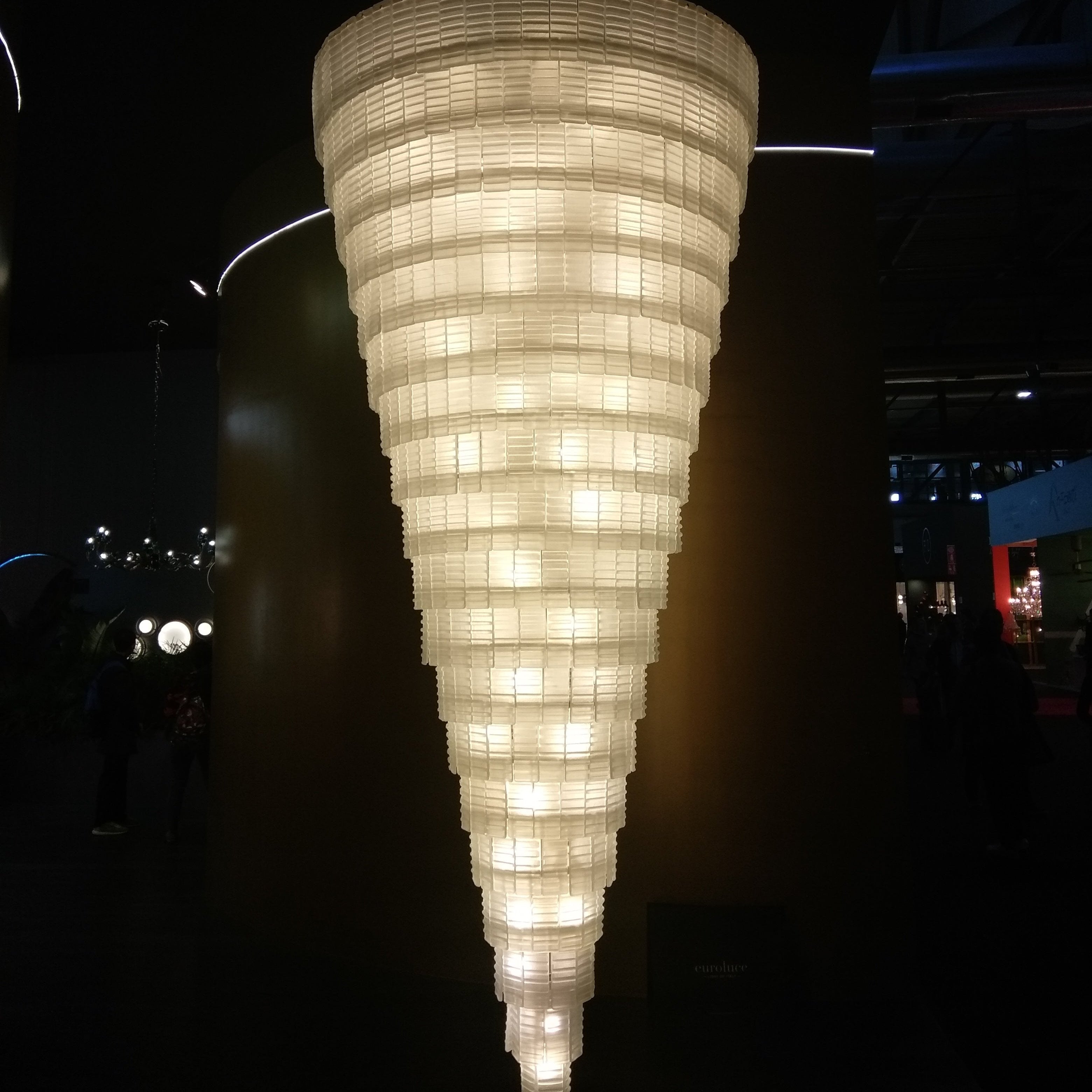 85-Light Satin Murano Glass stairwell chandelier