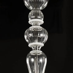 5 Light Murano Glass Chandelier with White Accents
