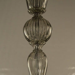 6 Light Smoke Gray Murano Glass Chandelier