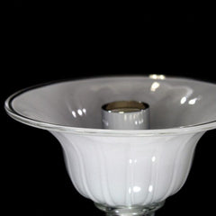6 Light Handblown White Murano Glass Chandelier