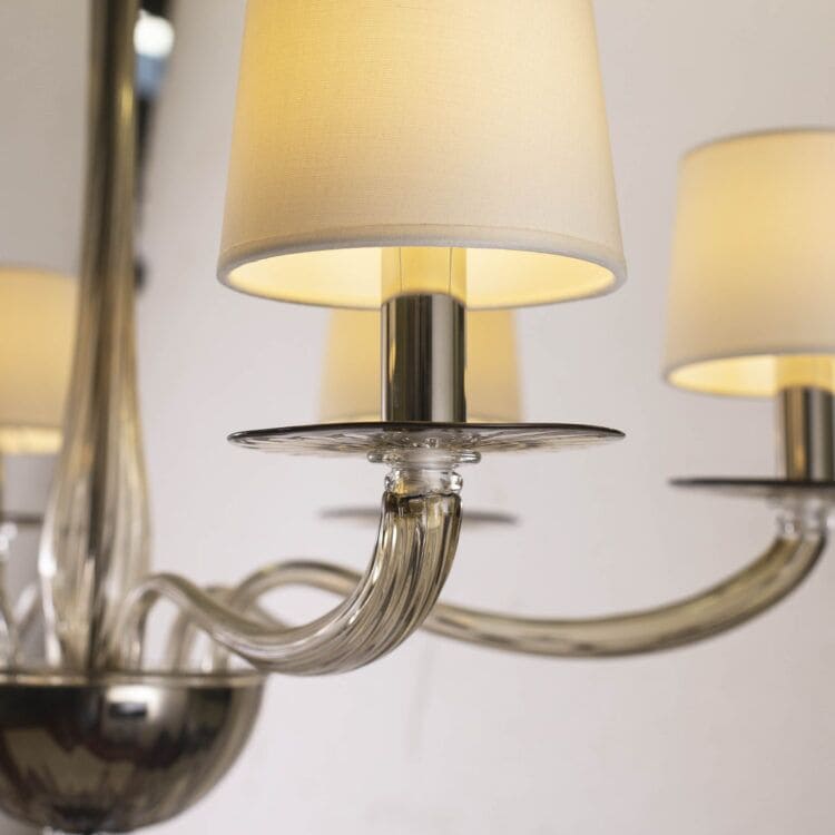 8 Light Handmade Smoke Glass Chandelier