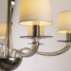 8 Light Handmade Smoke Glass Chandelier