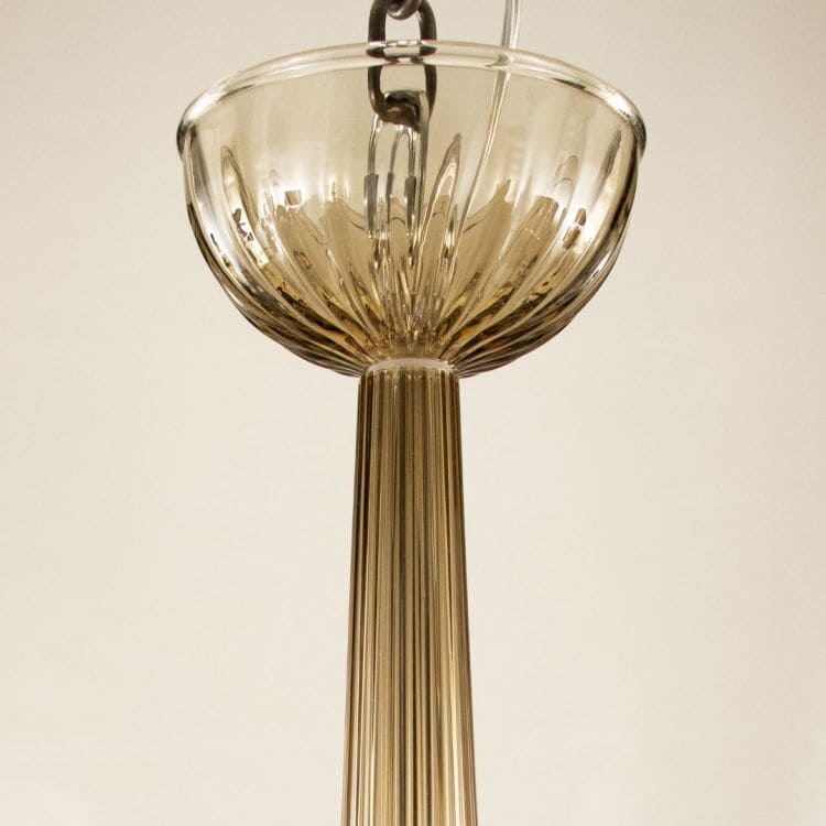 8 Light Handmade Smoke Glass Chandelier