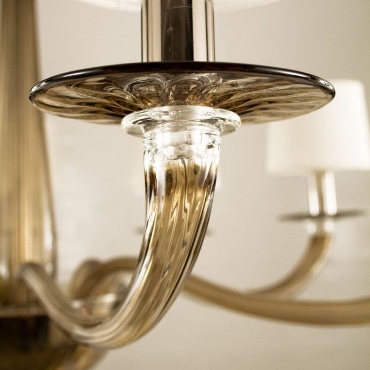 8 Light Handmade Smoke Glass Chandelier