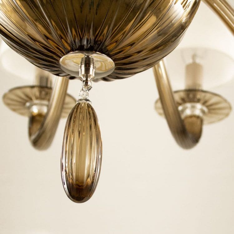 8 Light Handmade Smoke Glass Chandelier
